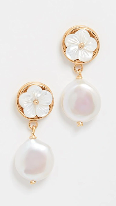 Shop Brinker & Eliza Buttercup Earrings In White