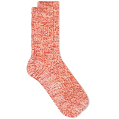 Shop Albam Marl Sock In Red