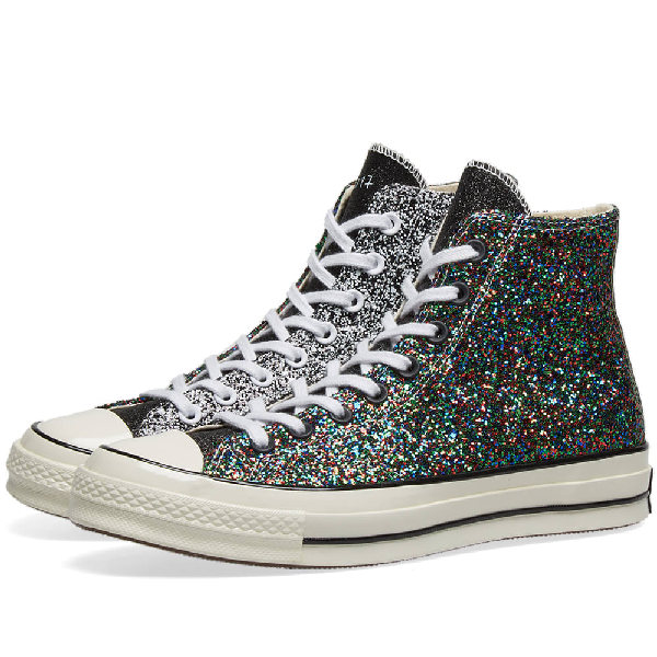 jw anderson converse glitter black