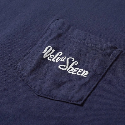 Shop Velva Sheen Logo Pocket Tee In Blue