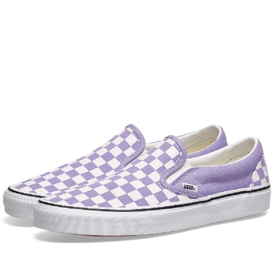 Vans Ua Classic Slip On Checkerboard In Purple | ModeSens