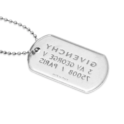 Shop Givenchy Tag Necklace In Silver