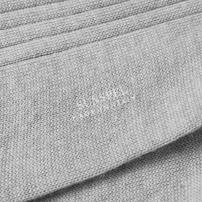 Shop Sunspel Rib Sock In Grey