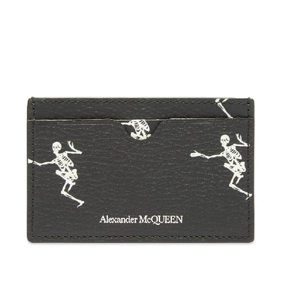 Shop Alexander Mcqueen Dancing Skeleton Card Holder In Black