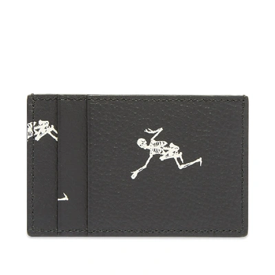 Shop Alexander Mcqueen Dancing Skeleton Card Holder In Black