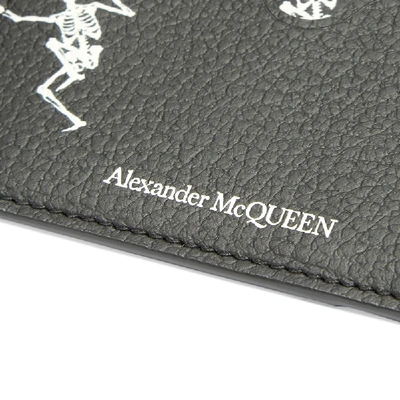 Shop Alexander Mcqueen Dancing Skeleton Card Holder In Black