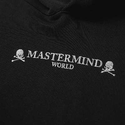 Shop Mastermind Japan Mastermind World Skull World Logo Boxy Popover Hoody In Black