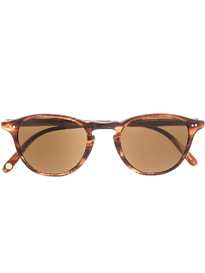 Shop Garrett Leight Hampton Round-frame Sunglasses In Brown
