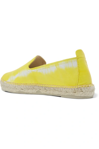 Shop Manebi Tie-dyed Leather Espadrilles In Yellow