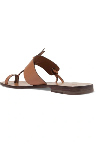 Shop Zimmermann Knotted Leather Sandals In Tan