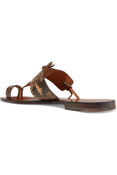 Shop Zimmermann Knotted Snake-effect Leather Sandals In Snake Print