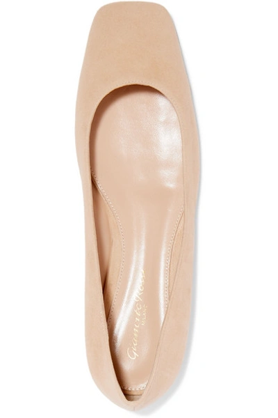 Shop Gianvito Rossi Suede Ballet Flats In Neutral