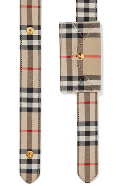 Shop Burberry Checked Cotton-canvas Belt Bag In Beige