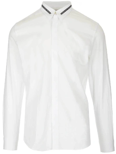 Shop Givenchy Logo Trim Shirt In White