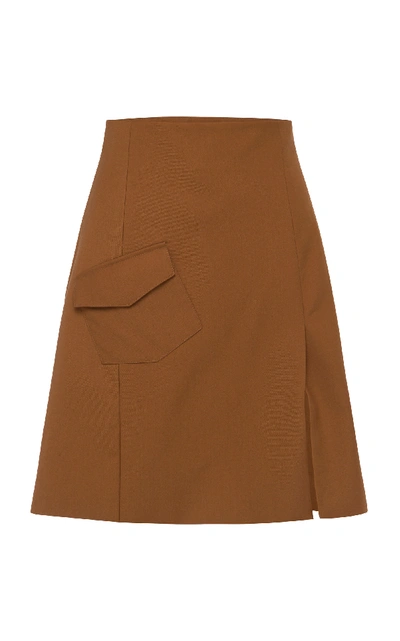 Shop Anna Quan Ada Crepe Mini Skirt In Brown