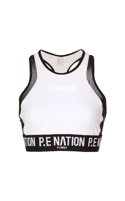 Shop P.e Nation Centre Forward Sports Bra In White