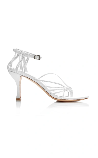 Shop Christopher Esber Valetta Leather Sandals In White