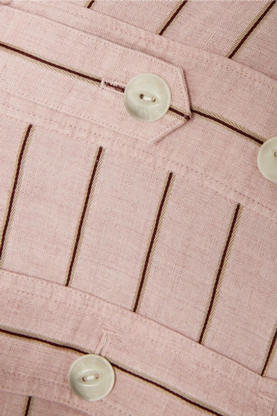 Shop Rag & Bone Nina Striped Linen-blend Jumpsuit In Pastel Pink