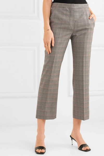 Shop Stella Mccartney Prince Of Wales Checked Wool Straight-leg Pants In Gray