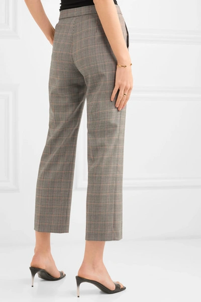 Shop Stella Mccartney Prince Of Wales Checked Wool Straight-leg Pants In Gray