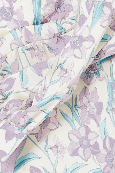 Shop Raquel Diniz Allegra Floral-print Silk-satin Maxi Dress In Purple