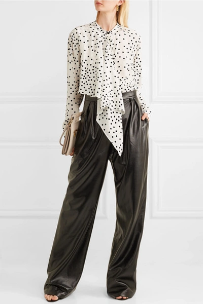 Shop Stella Mccartney Polka-dot Silk-georgette Blouse In White