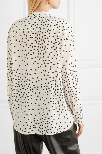 Shop Stella Mccartney Polka-dot Silk-georgette Blouse In White