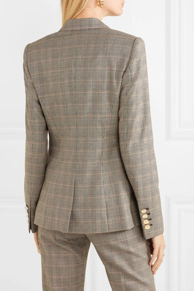 Shop Stella Mccartney Prince Of Wales Checked Wool Blazer In Gray