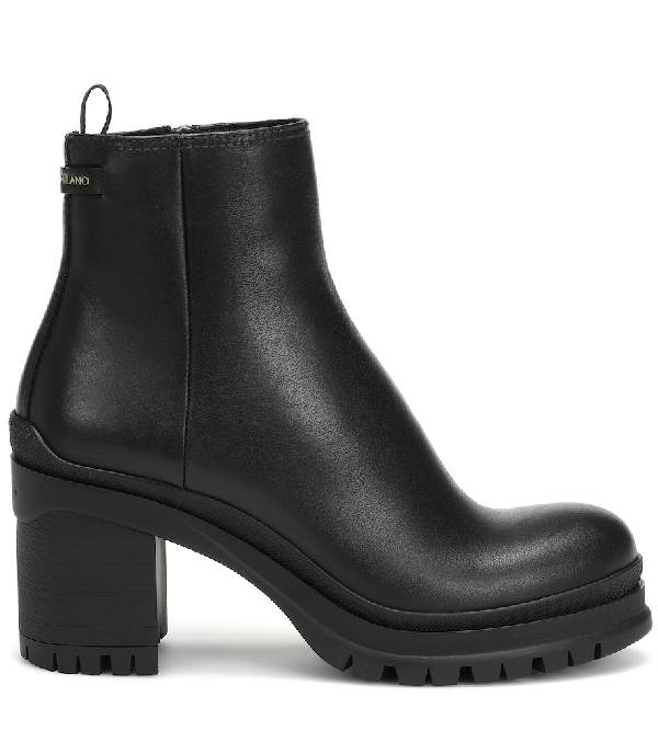 prada lug sole leather bootie