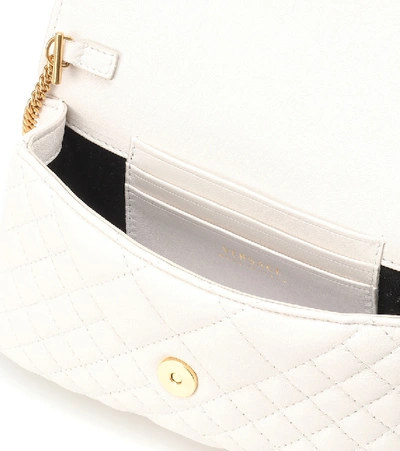 Shop Versace Quilted Medusa Leather Shoulder Bag In White