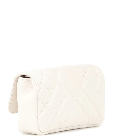 Shop Versace Quilted Medusa Leather Shoulder Bag In White
