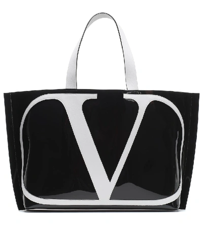 Shop Valentino Vlogo Beach Pvc Shopper In Black