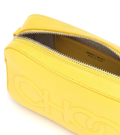 Shop Jimmy Choo Balti Leather Crossbody Bag In Yellow