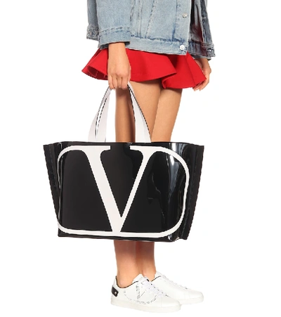 Shop Valentino Vlogo Beach Pvc Shopper In Black