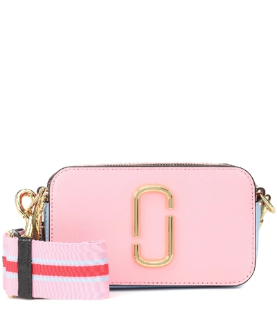 Shop Marc Jacobs Snapshot Small Leather Crossbody Bag In Pink