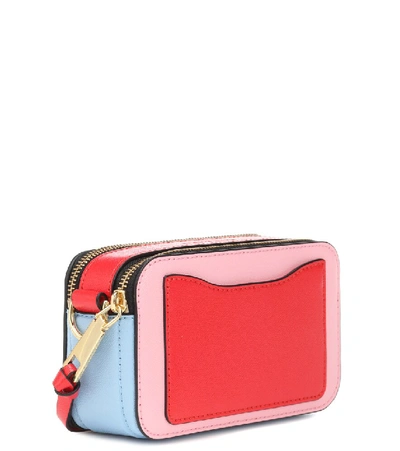 Shop Marc Jacobs Snapshot Small Leather Crossbody Bag In Pink