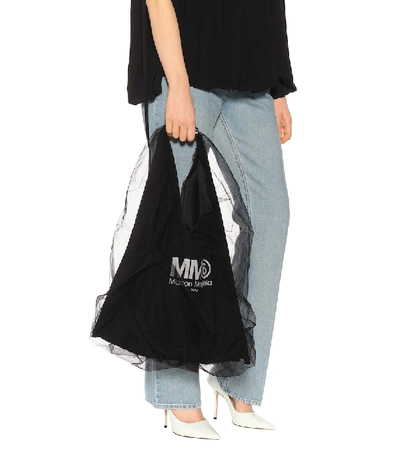 Shop Mm6 Maison Margiela Japanese Medium Tulle Tote In Black