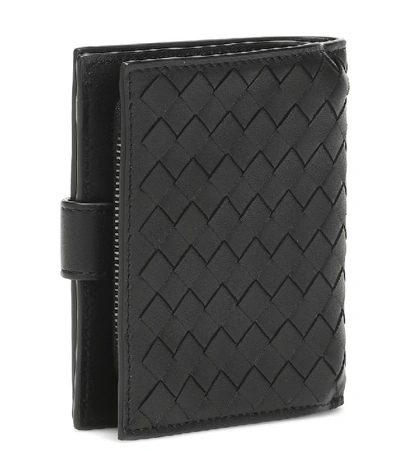 Shop Bottega Veneta Intrecciato Mini Leather Wallet In Black