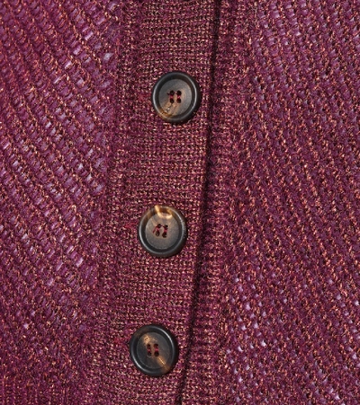 Shop Brunello Cucinelli Mohair And Wool-blend Cardigan In Purple
