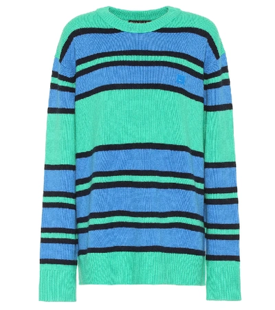 Shop Acne Studios Face Wool Sweater In Green