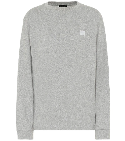 Shop Acne Studios Face Cotton Sweatshirt In Grey