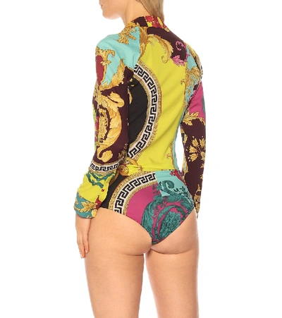 Shop Versace Montage-print Bodysuit In Multicoloured