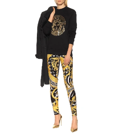 Shop Versace Medusa Cotton Sweatshirt In Black