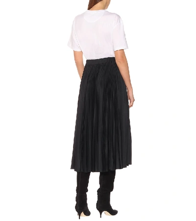 Shop Valentino Vlogo Jersey Midi Skirt In Black