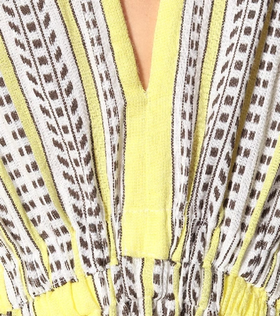 Shop Lemlem Amira Cotton-blend Midi Dress In Yellow