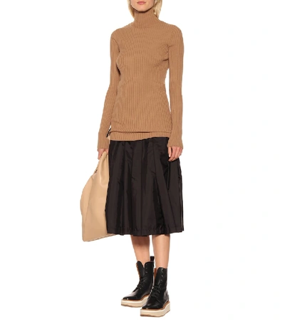 Shop Mm6 Maison Margiela Turtleneck Sweater In Beige