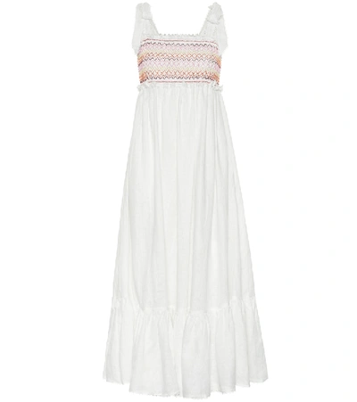 Shop Zimmermann Goldie Cotton Maxi Dress In White