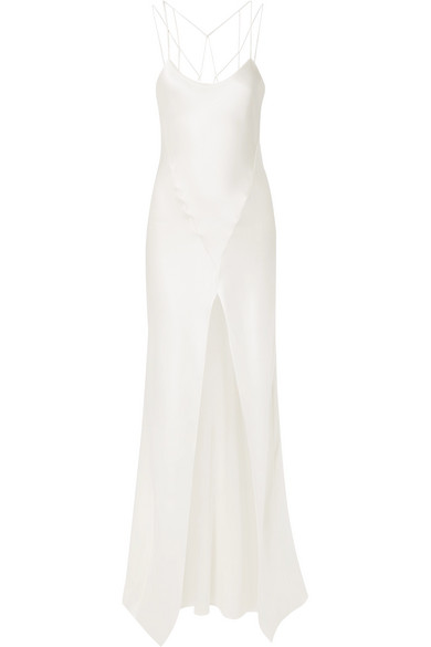 Kiki De Montparnasse Cage Open-back Silk-charmeuse Gown In Ivory | ModeSens