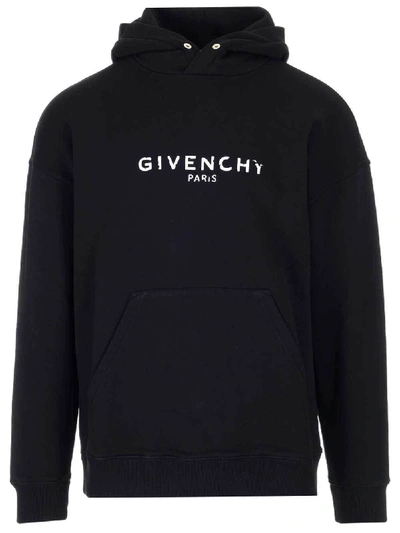 Shop Givenchy Printed Hooded Sweatshirt In Black