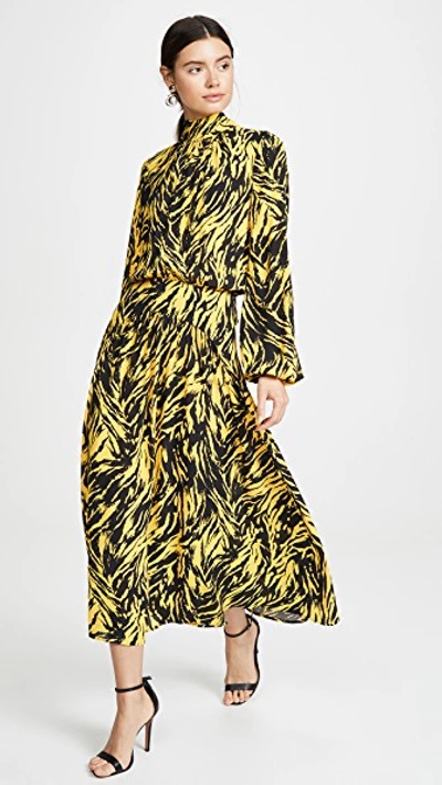 Shop N°21 Graphic Print Dress In Yellow/black